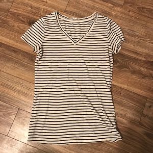 striped v-neck